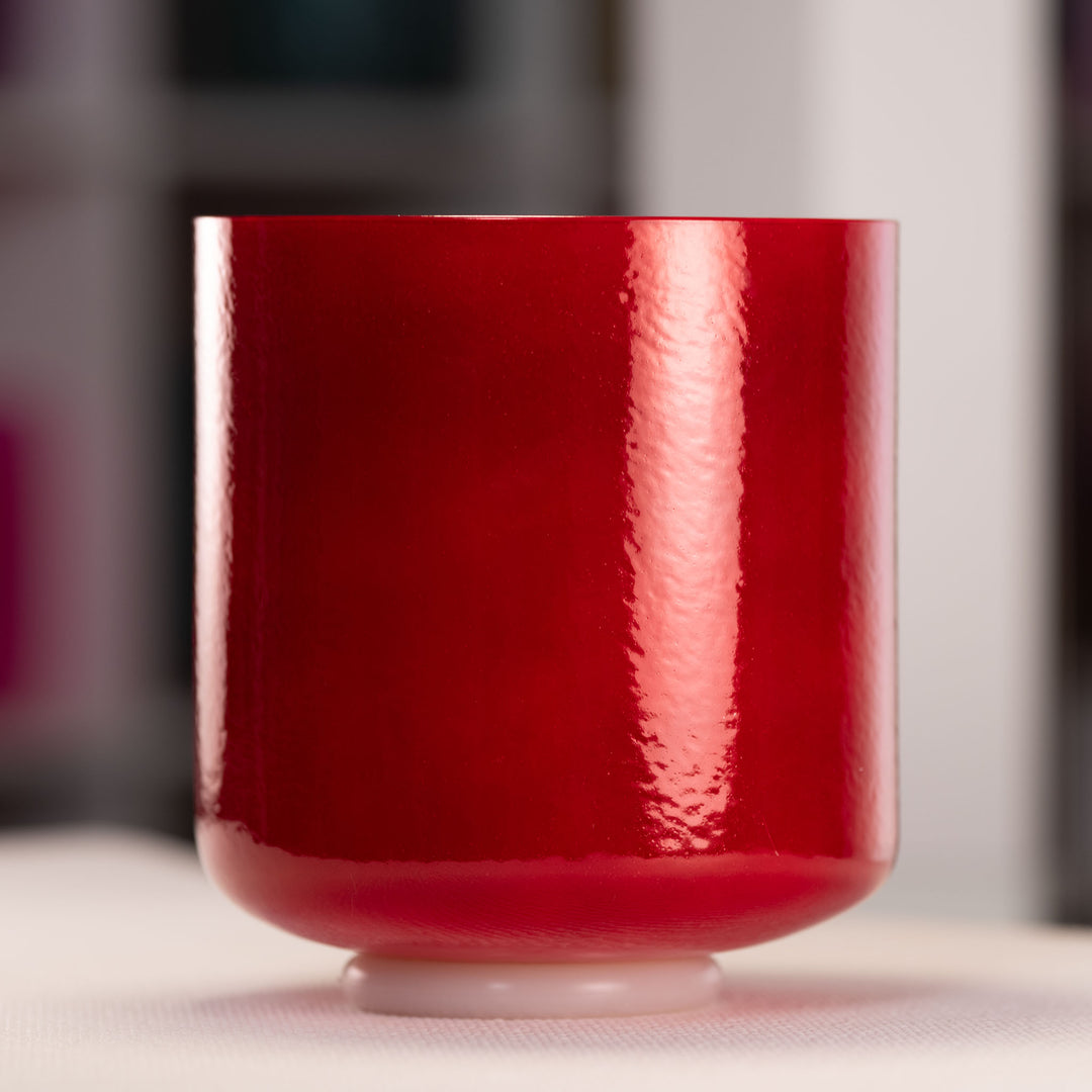 8" A-7 Crimson Dawn Crystal Singing Bowl, Perfect Pitch