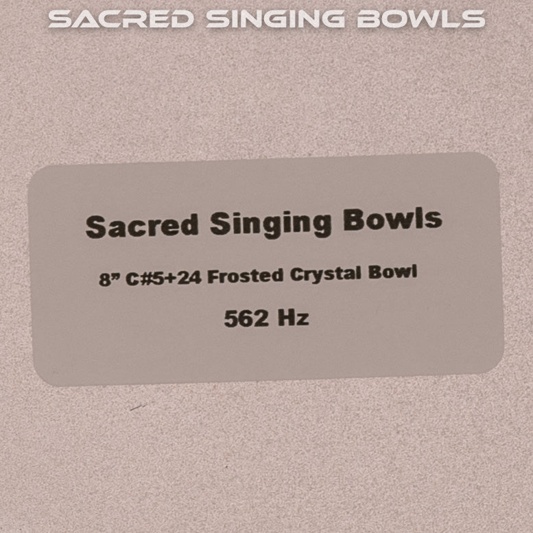 8" C#+24, 562 Hz, Frosted Crystal Singing Bowl