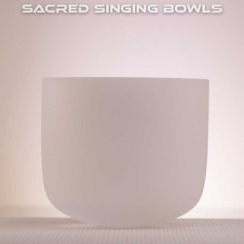 7" C-38 Frosted Crystal Singing Bowl, Sacred Singing Bowls