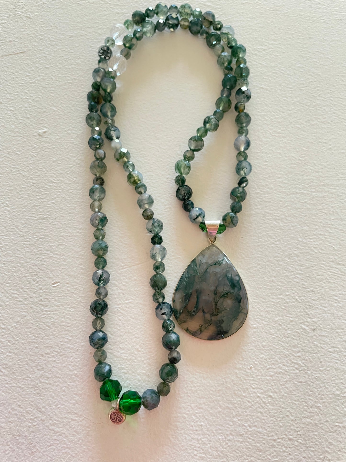 Faceted Moss Agate Mala