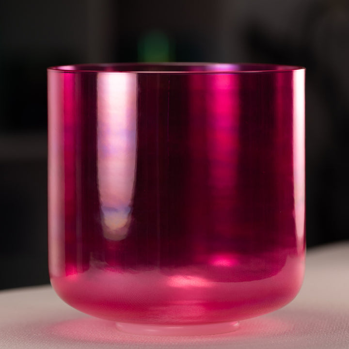 9" G#+4 Pink Lotus Crystal Singing Bowl, Perfect Pitch