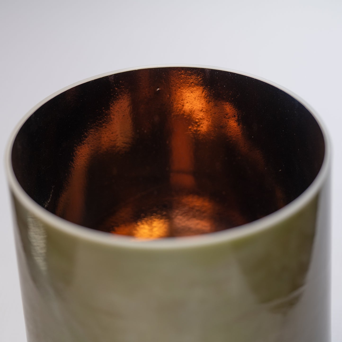 8" B-10 Emerald with Tibetan Quartz Copper inside Tall True Tone Crystal Singing Bowl, Crystal Tones™