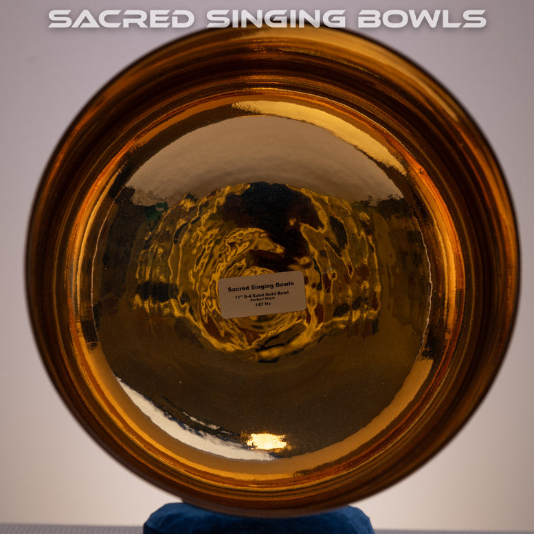 11" D-4 24k Gold Crystal Singing Bowl, Perfect Pitch | Sacred Singing Bowls