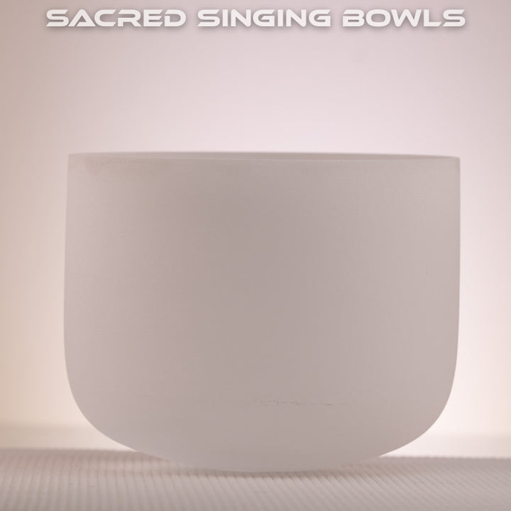 8" F+23 Frosted Crystal Singing Bowl, Sacred Singing Bowls