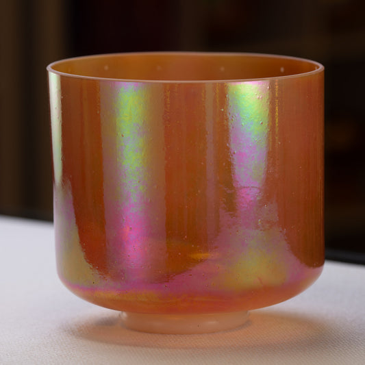 9" A-40 Imperial Topaz Platinum "Morph" Crystal Singing Bowl, Crystal Tones™