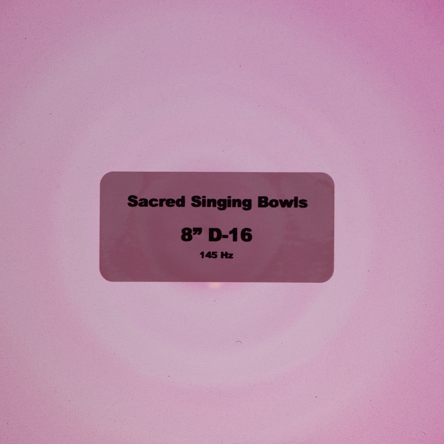 8" D-16 Thulite Color Crystal Singing Bowl, Sacred Singing Bowls