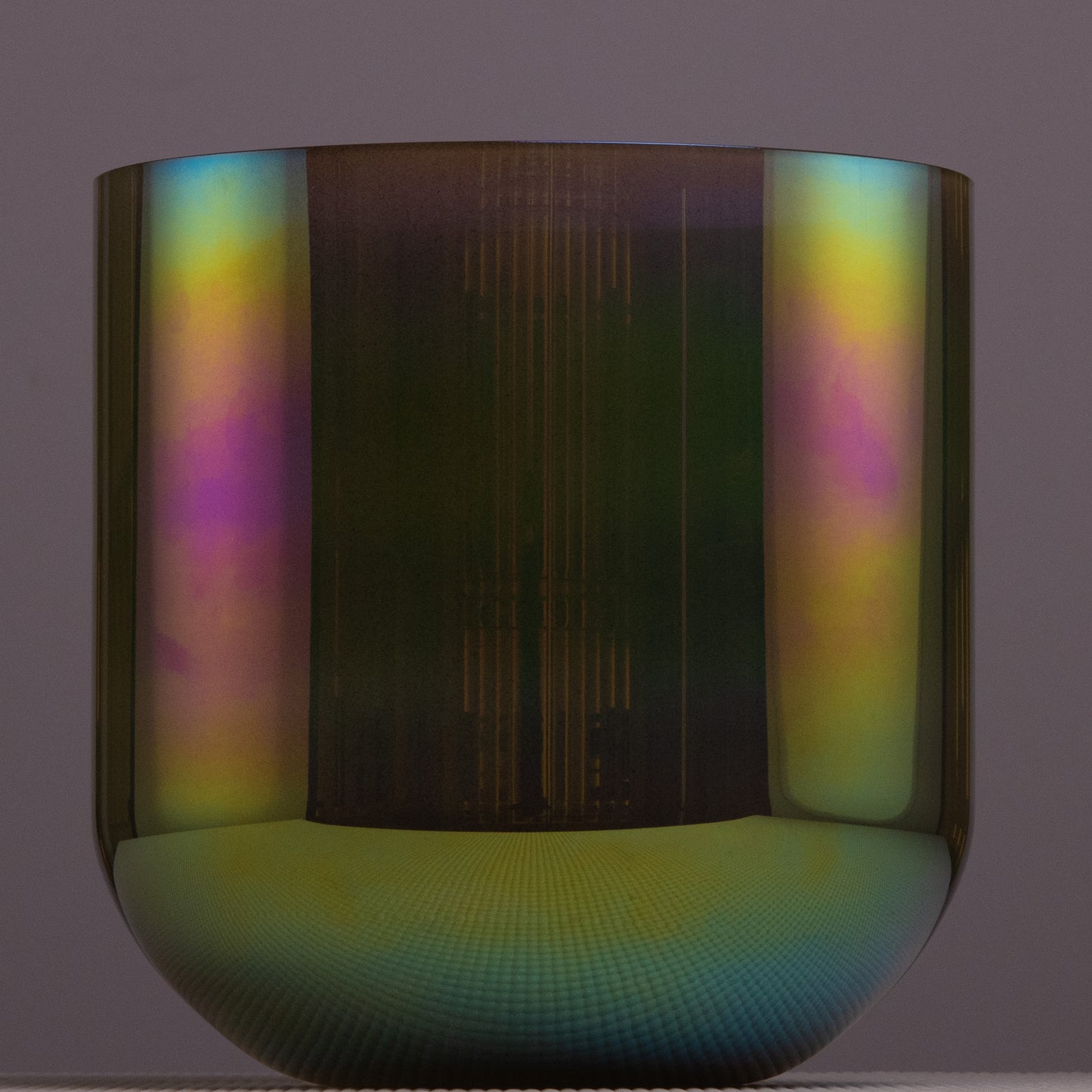 9.5" E-41 Moldavite Color Crystal Singing Bowl, Prismatic: Sacred Singing Bowls