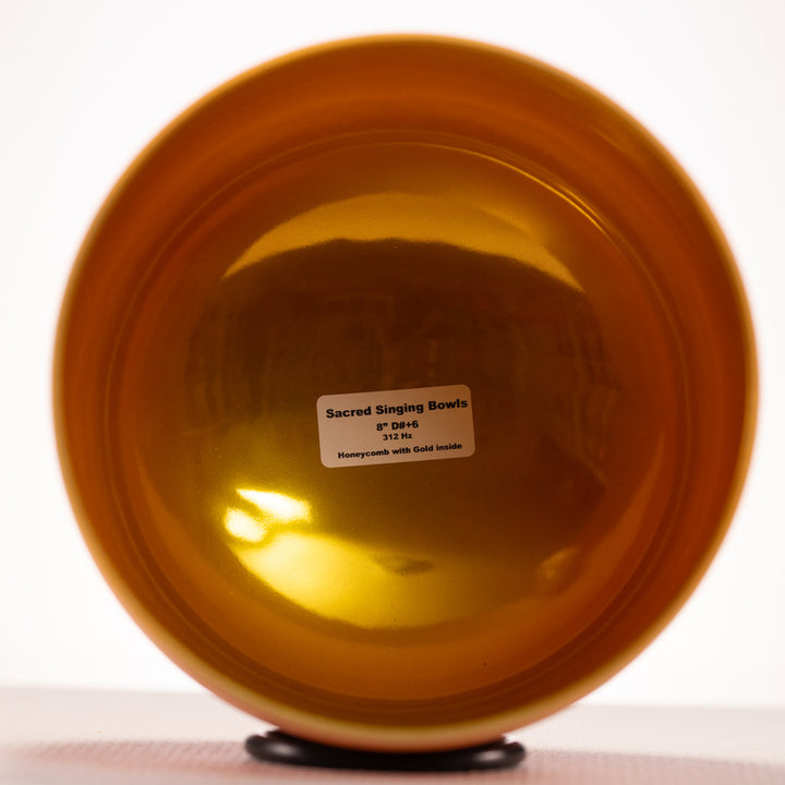 8" D#+6 Frosted Honeycomb Crystal Singing Bowl