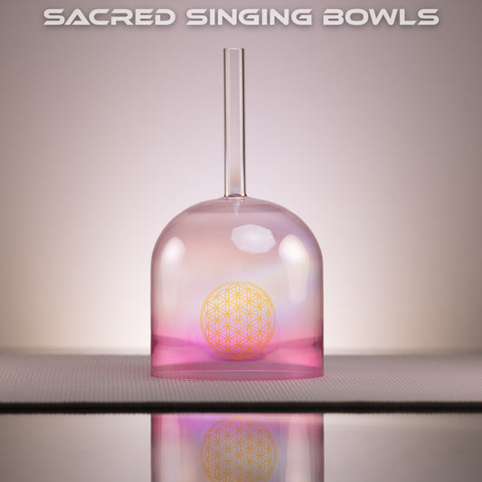 7" B-21 Divine Light Handheld Crystal Singing Bowl, Sacred Singing Bowls