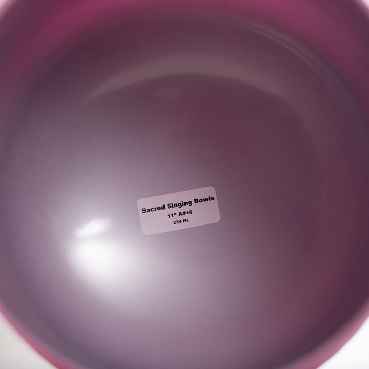 Pink Frosted Crystal Singing Bowl with Silver inside