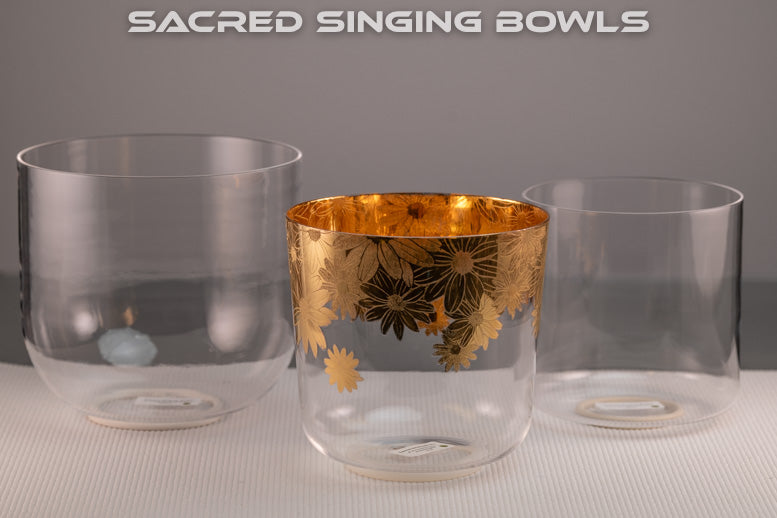 A minor: Harmonic Crystal Singing Bowl Set, Sacred Singing Bowls