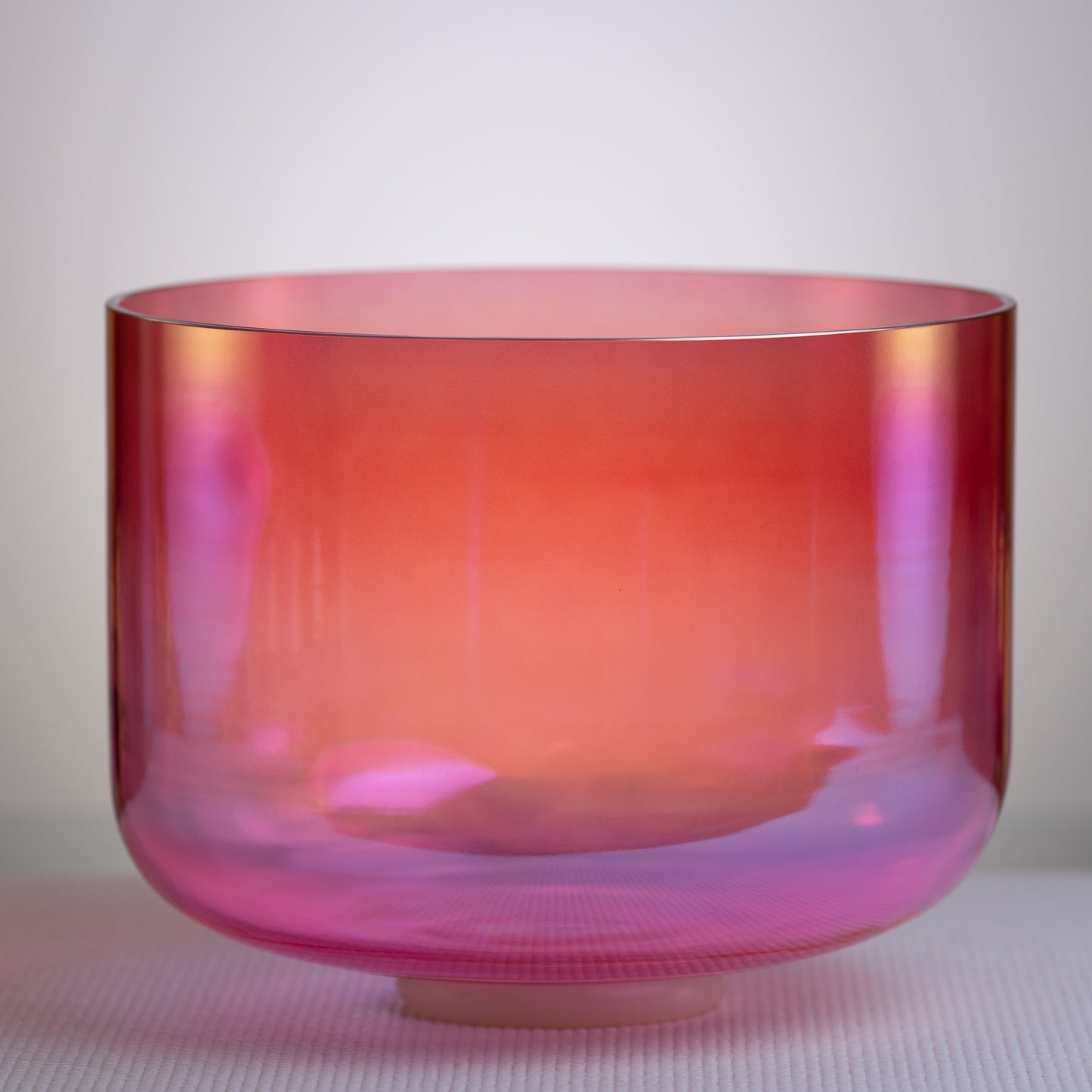 12" F-16 Rose Blossom Crystal Singing Bowl, Prismatic