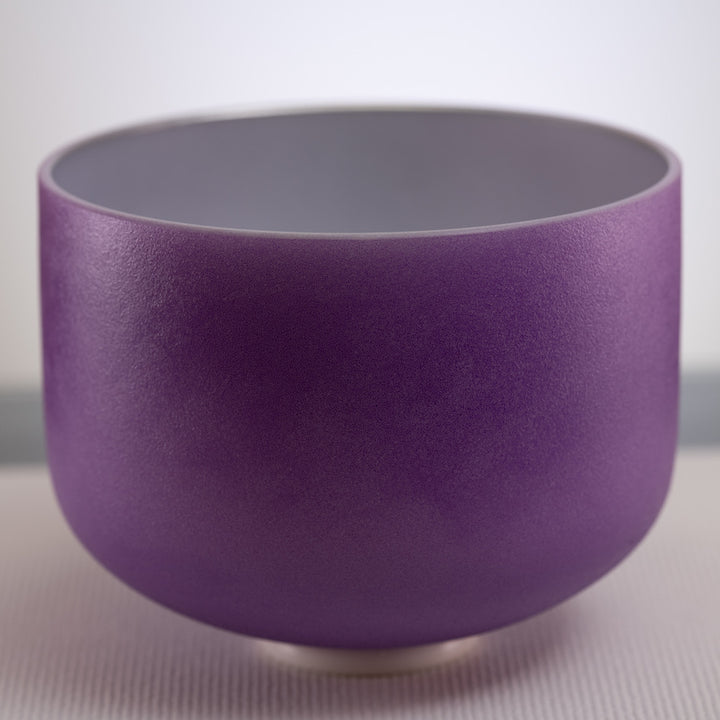 12" D#-23 Purple Dream Frosted Crystal Singing Bowl