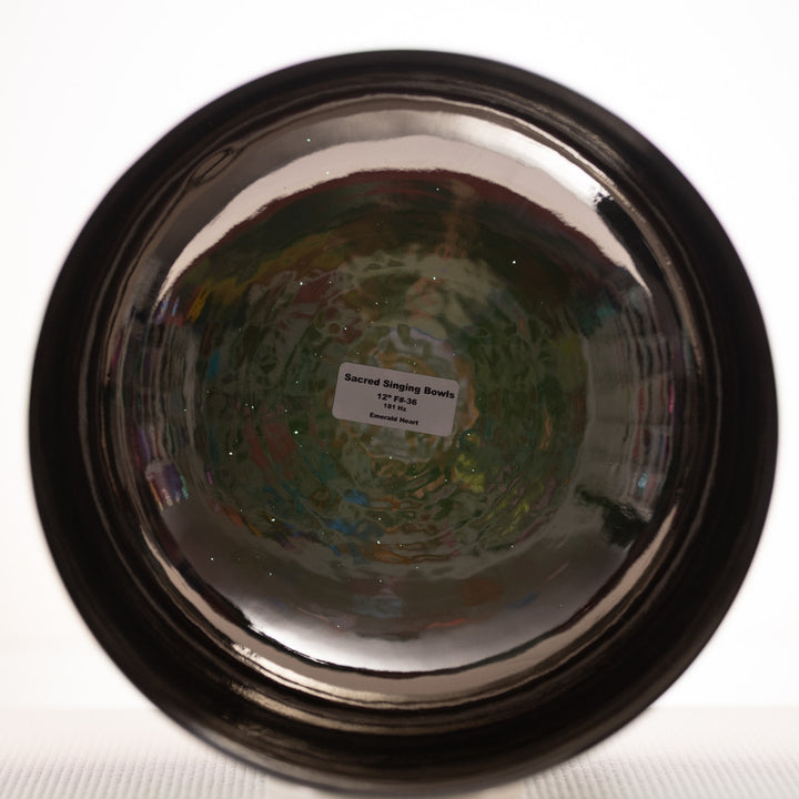 12" F#-36 Emerald Heart Crystal Singing Bowl