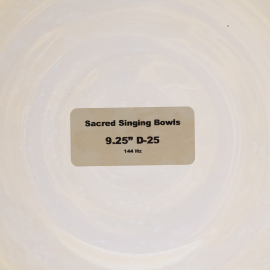 9.25" D-25 Citrine Color Crystal Singing Bowl, Prismatic, Sacred Singing Bowls