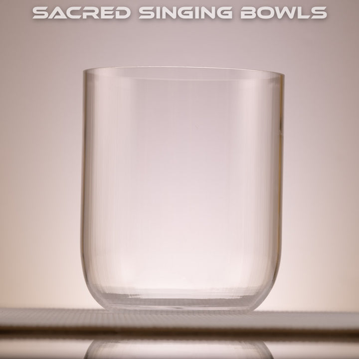 7" E+43 Clear Quartz Crystal Singing Bowl, Sacred Singing Bowls