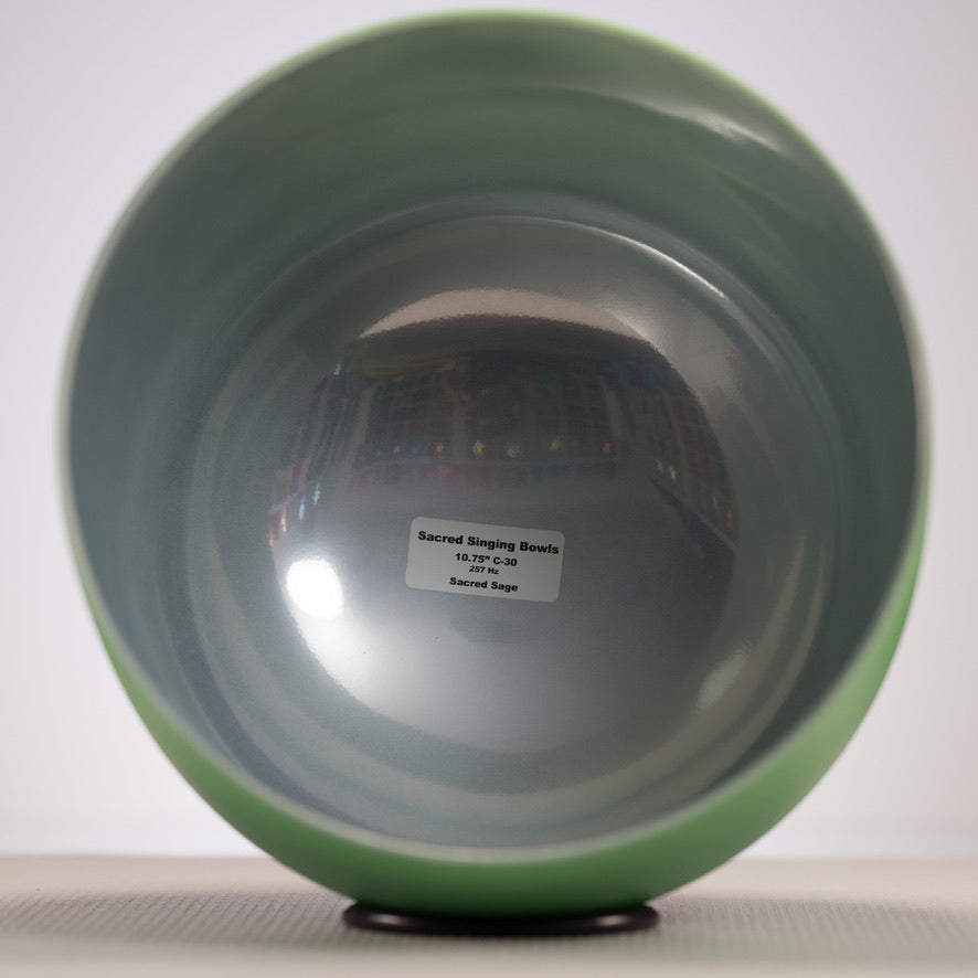 10.75" C-30 Frosted Sacred Sage Crystal Singing Bowl