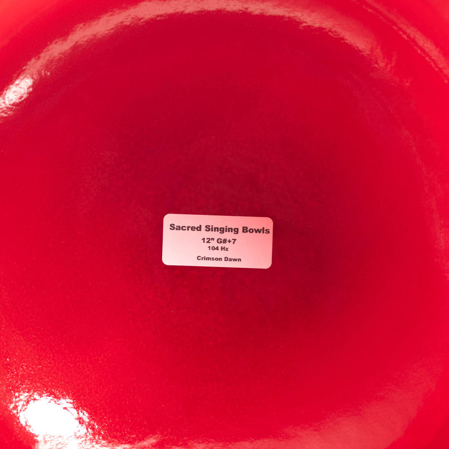 12" G#+7 Crimson Dawn Crystal Singing Bowl, Perfect Pitch