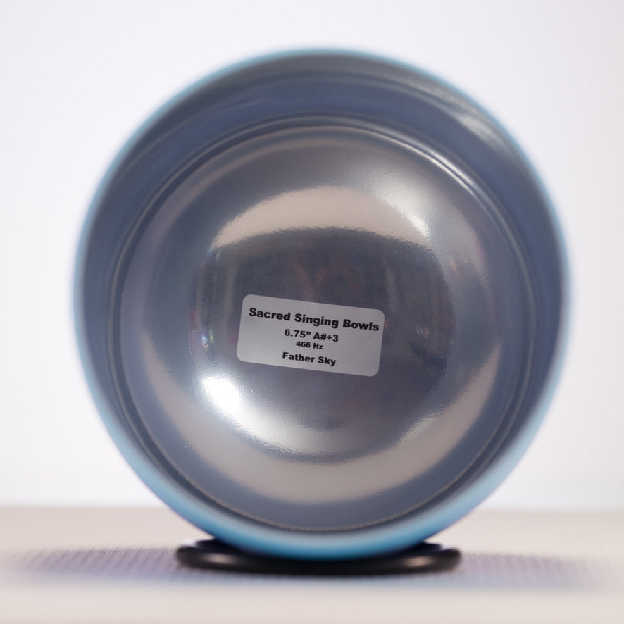 6.75" A#+3 Frosted Father Sky Crystal Singing Bowl