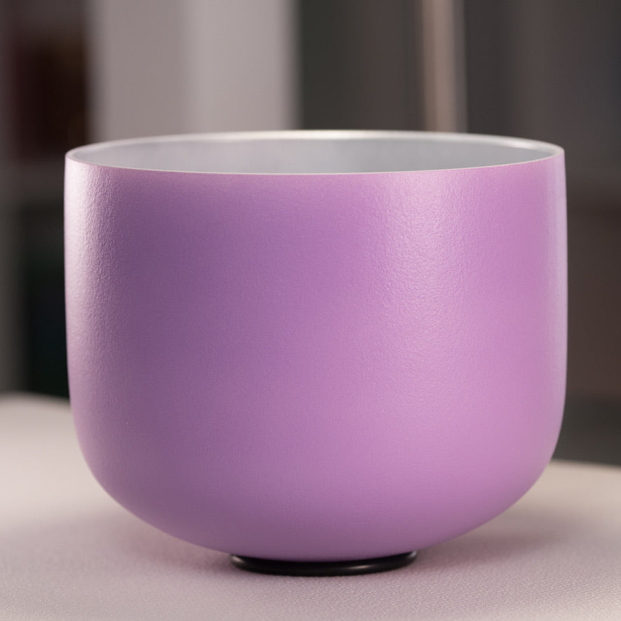 11" C+2 Frosted Lilac Blossom Crystal Singing Bowl