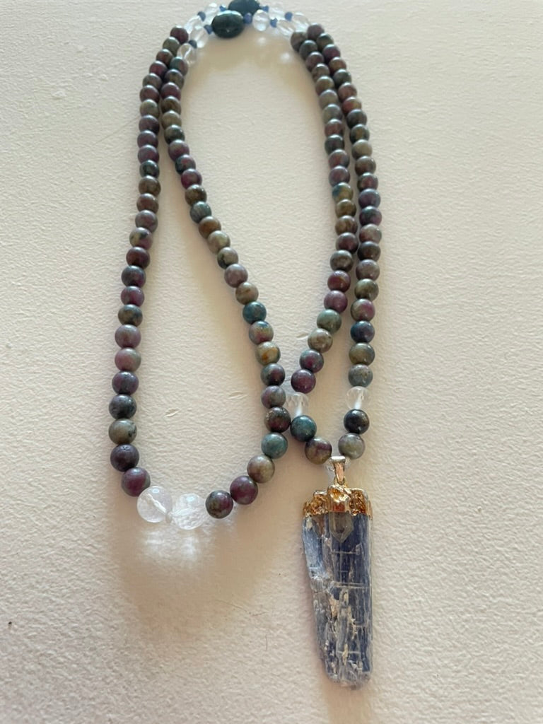 Ruby Kyanite Mala