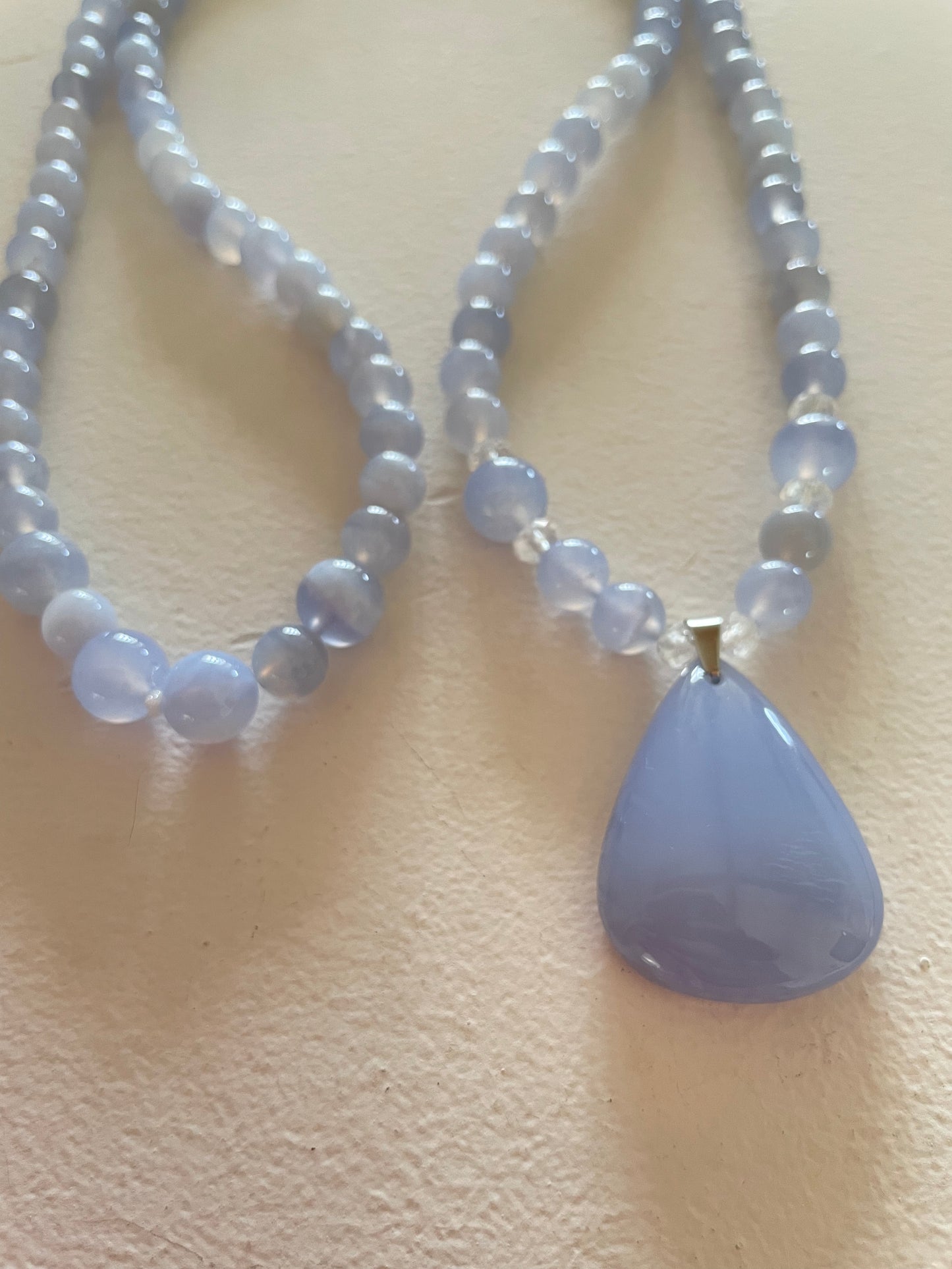 Blue Chalcedony Mala