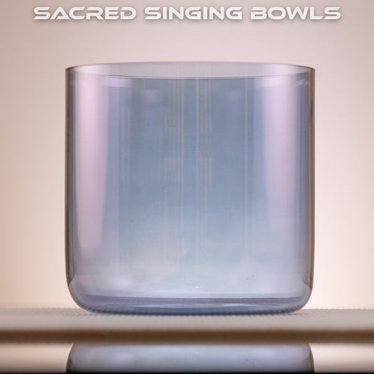 7.5" A#+36 Indigo Color Crystal Singing Bowl, Sacred Singing Bowls