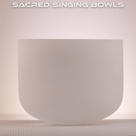 8" F+33 Frosted Crystal Singing Bowl, Sacred Singing Bowls