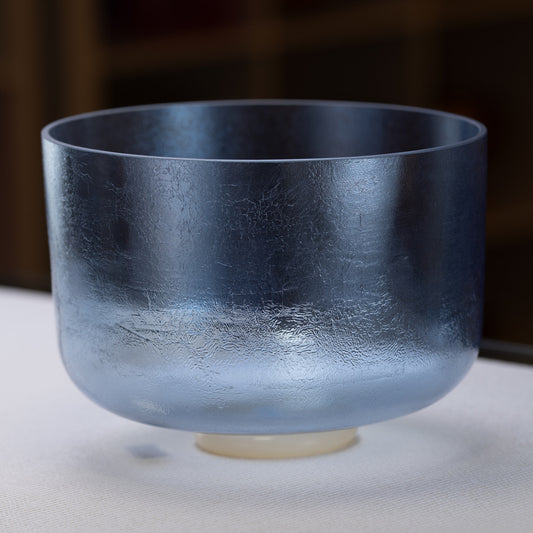 12" G#-5 Indigo White Gold Crystal Singing Bowl