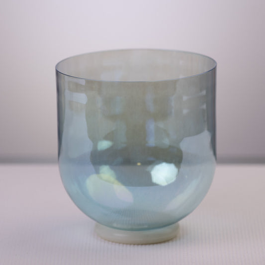 8" D#-25 Aqua Aura Gold Alchemy Crystal Singing Bowl