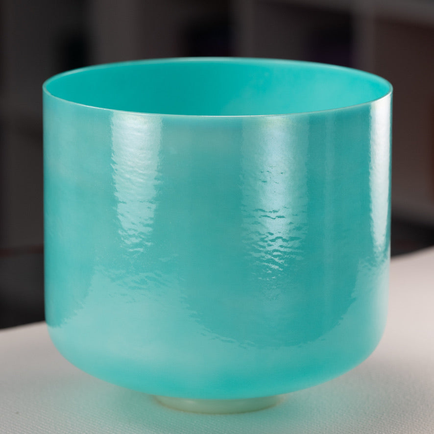 11" B-5 Turquoise Tide Crystal Singing Bowl, Perfect Pitch