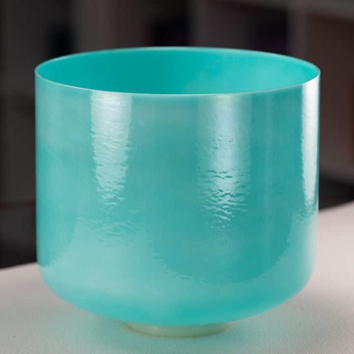 11" B-5 Turquoise Tide Crystal Singing Bowl, Perfect Pitch