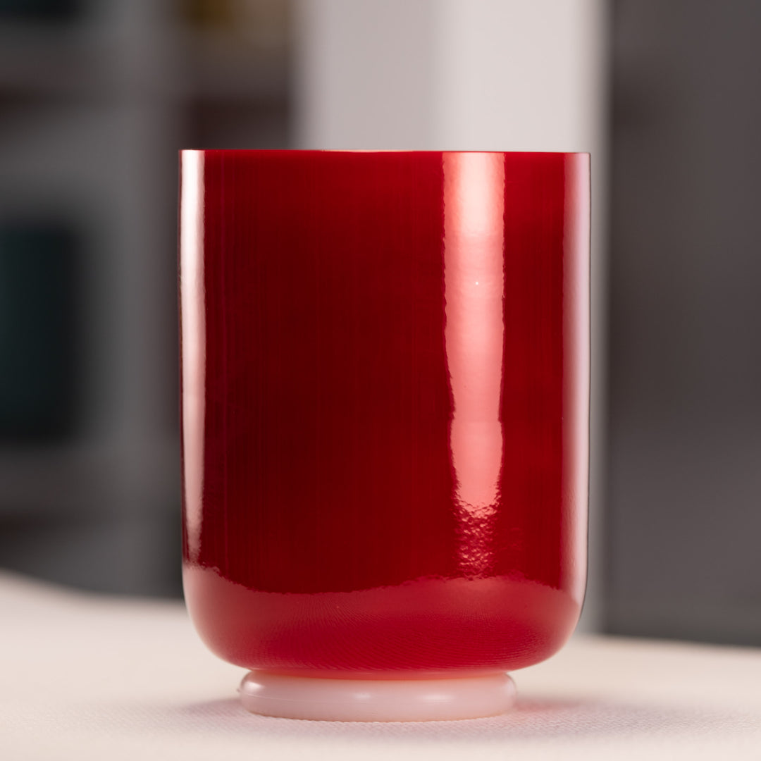 6.25" D#-10 Crimson Dawn Crystal Singing Bowl, Perfect Pitch