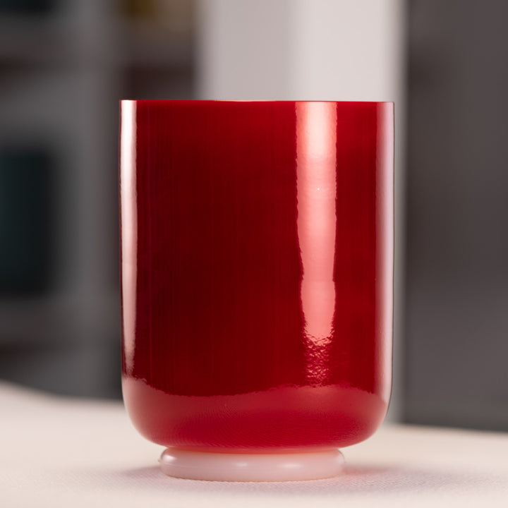 6.25" D#-10 Crimson Dawn Crystal Singing Bowl, Perfect Pitch