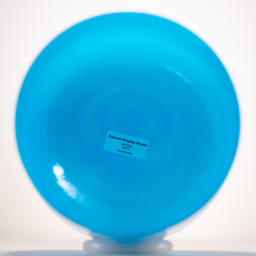 10" E-4 Serenity Sky Crystal Singing Bowl, Perfect Pitch
