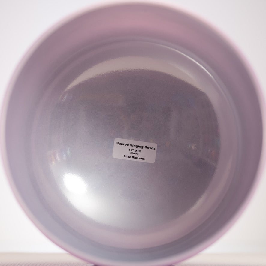 12" D-31 Frosted Lilac Blossom Crystal Singing Bowl