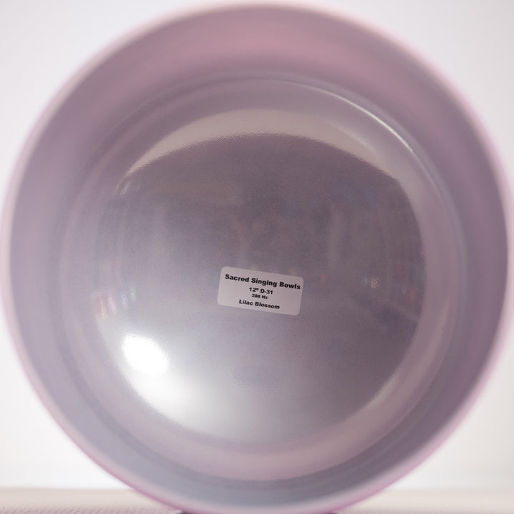 12" D-31 Frosted Lilac Blossom Crystal Singing Bowl