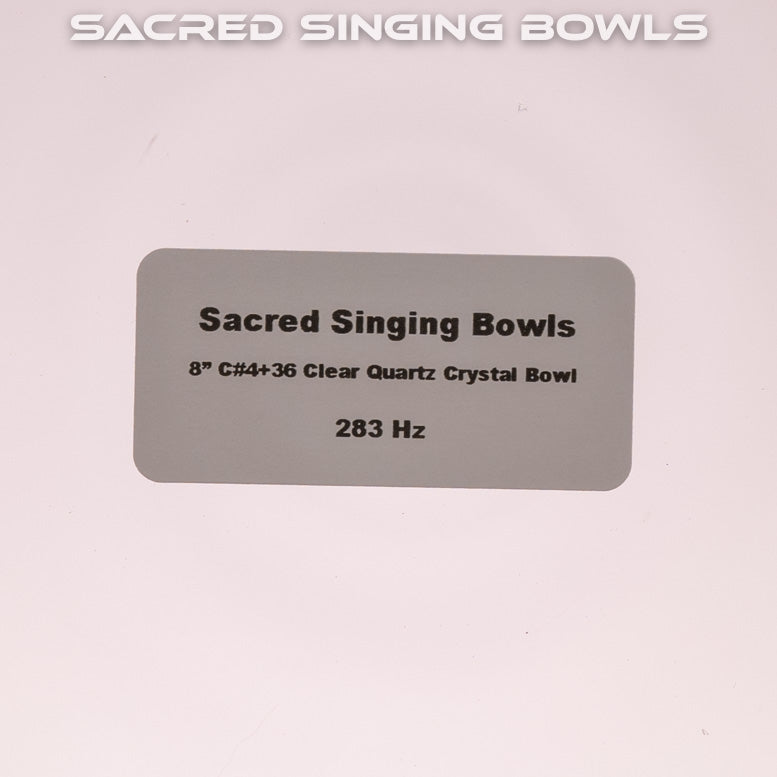 8" C#+36 Clear Quartz Crystal Singing Bowl, Sacred Singing Bowls