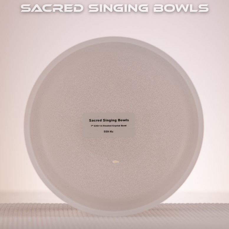 7" C#+14 Frosted Crystal Singing Bowl, Sacred Singing Bowls