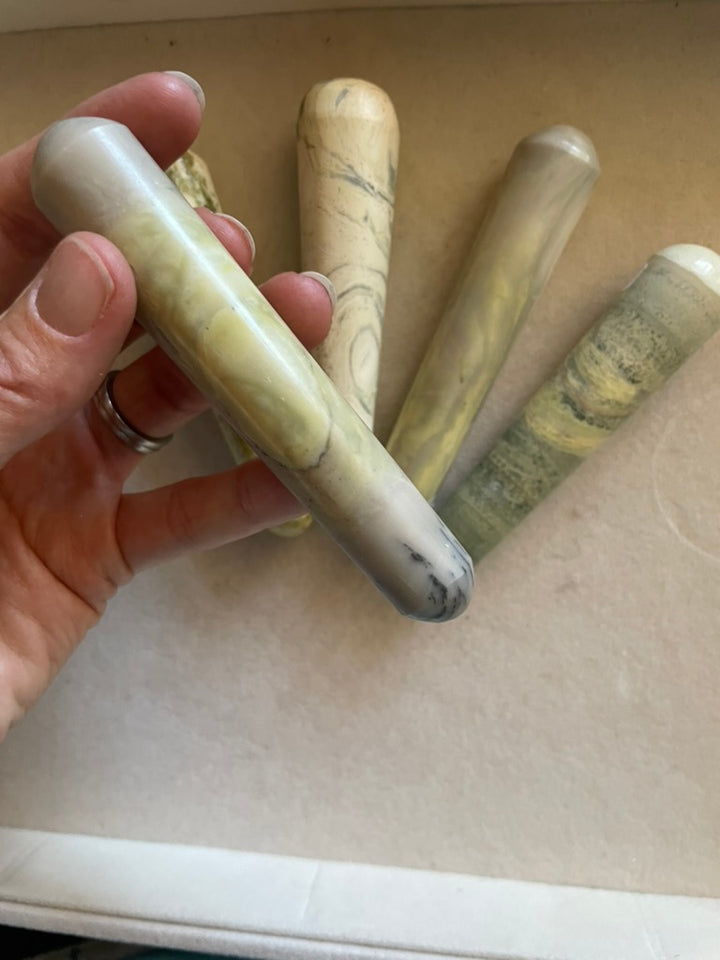 Light Green Serpentine Massage Wands