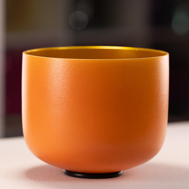 8" D#+6 Frosted Honeycomb Crystal Singing Bowl