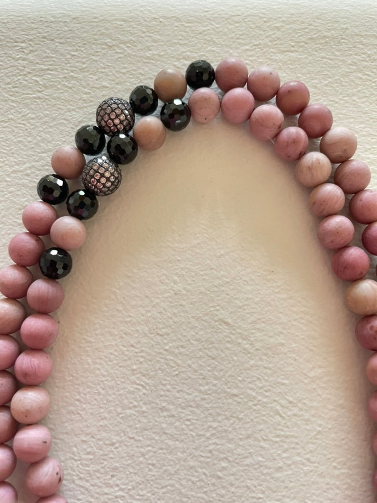 Matte Rhodonite Mala