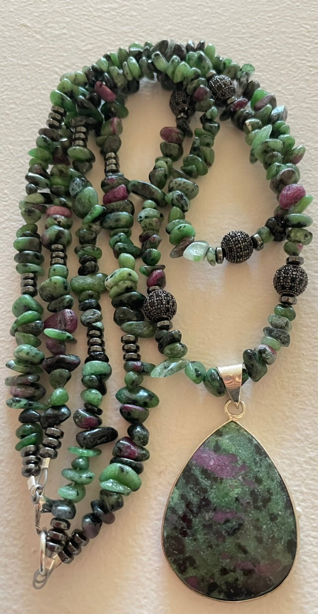 Ruby Zoisite Necklace