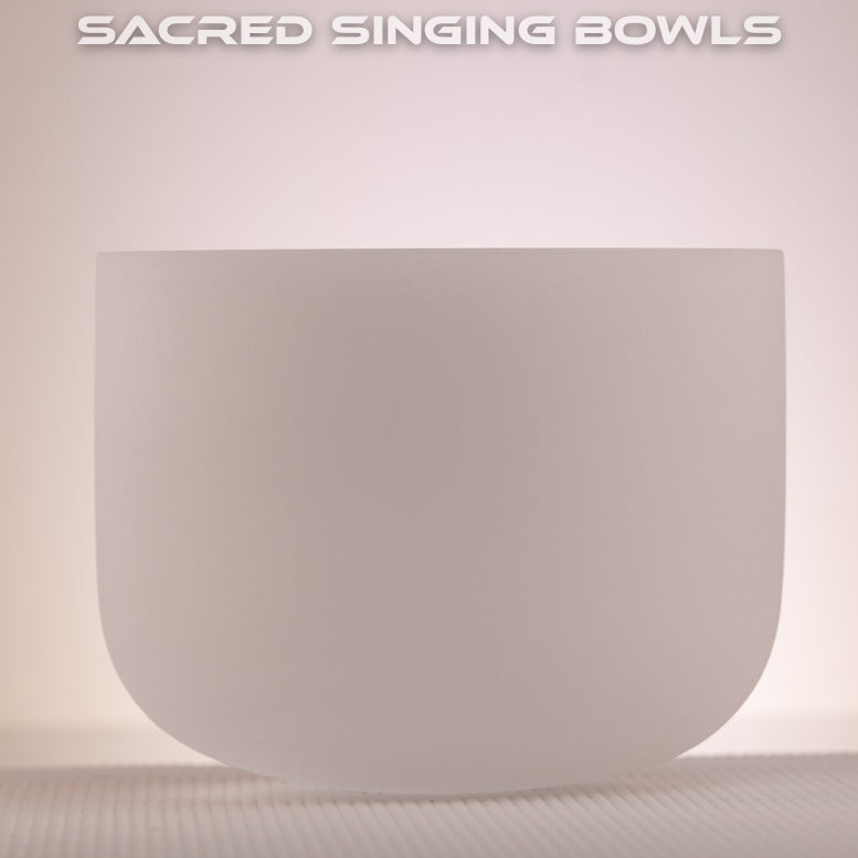 8" G#+19 Frosted Crystal Singing Bowl, Sacred Singing Bowls