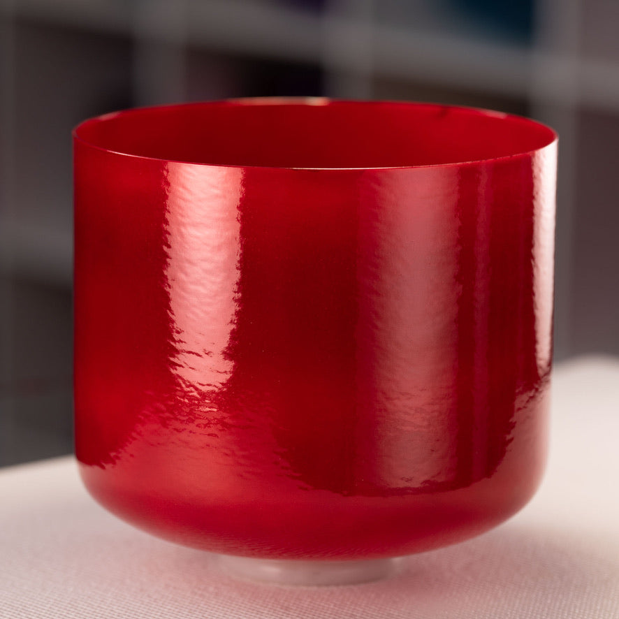11" B-6 Crimson Dawn Crystal Singing Bowl, Perfect Pitch
