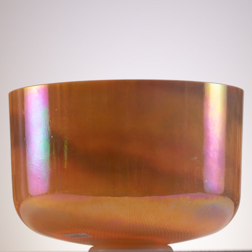 12" D#-10 Tiger Eye & Platinum Crystal Singing Bowl