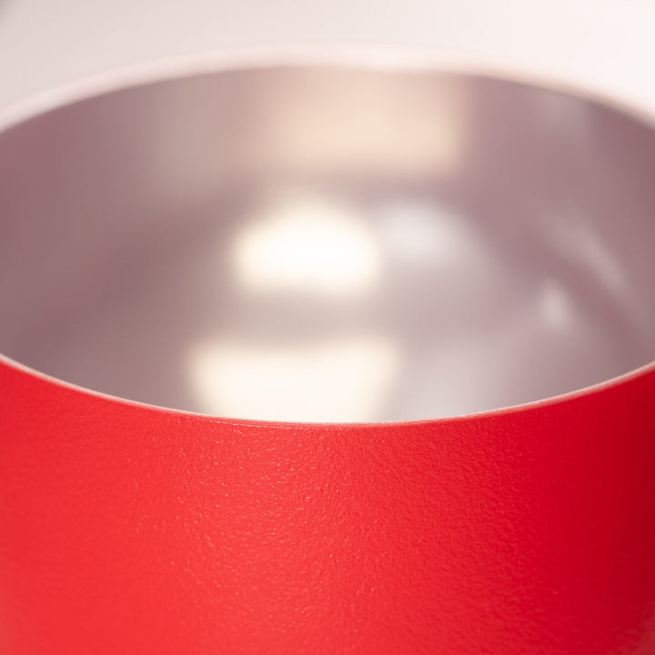 9" D#+6 Frosted Ruby Ray Crystal Singing Bowl