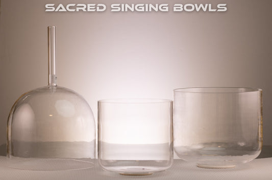 E Major: Clear Quartz Crystal Singing Bowl Set, Sacred Singing Bowls