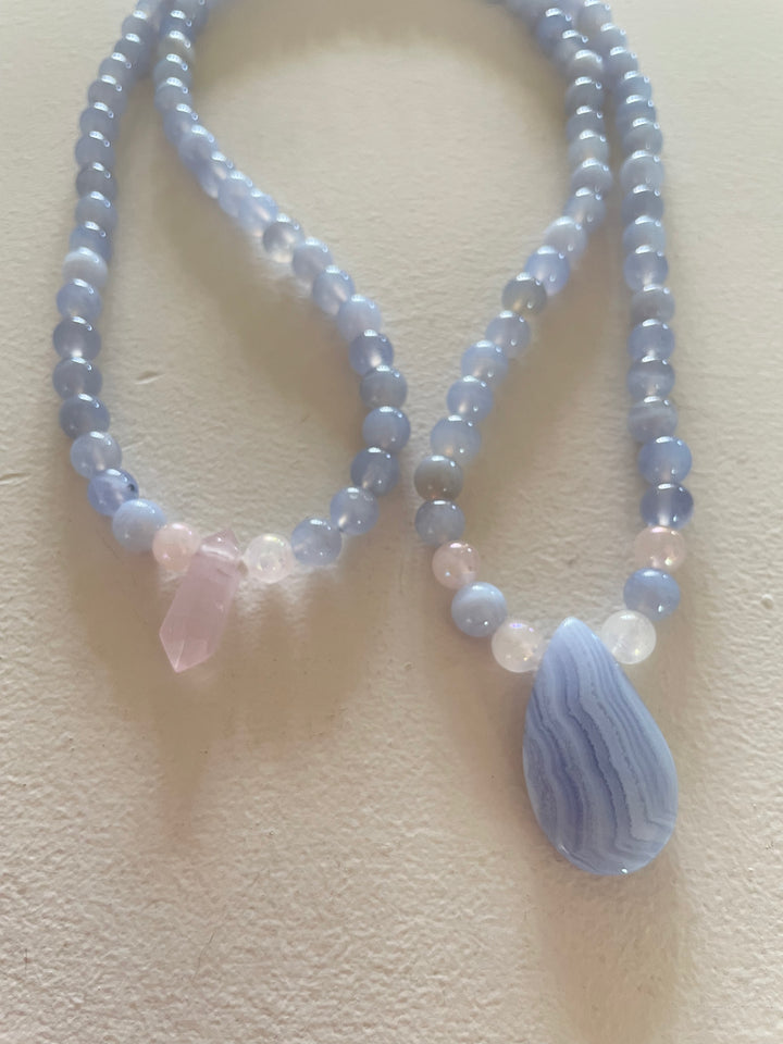 Blue Lace Agate Mala