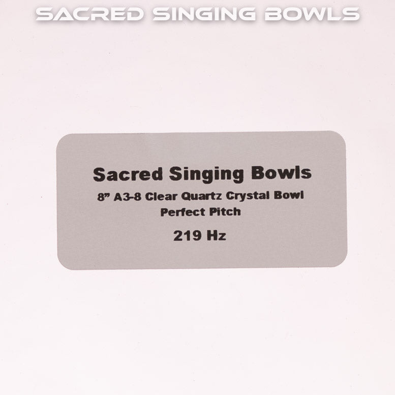 8" A-8 Clear Quartz Crystal Singing Bowl, Perfect Pitch, Sacred Singing Bowls